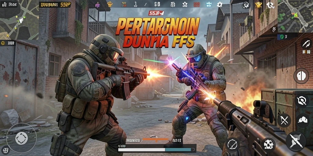 Screenshot permainan 55RP menampilkan momen aksi mendebarkan dalam FPS.