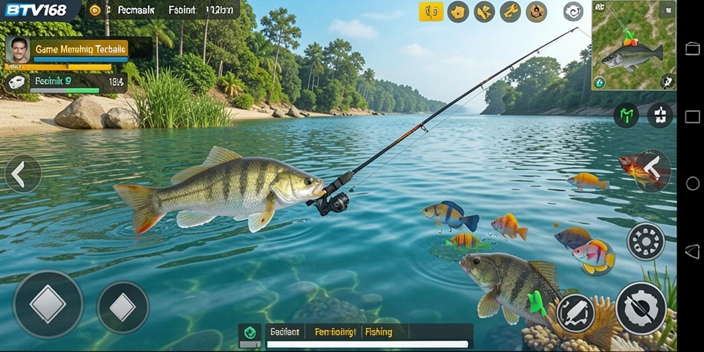 Tampilan gameplay BTV168 yang menampilkan aksi memancing seru.