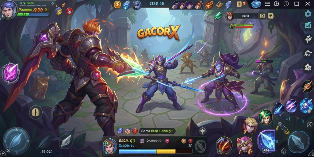 Tampilan gameplay seru dan menegangkan di GACORX.