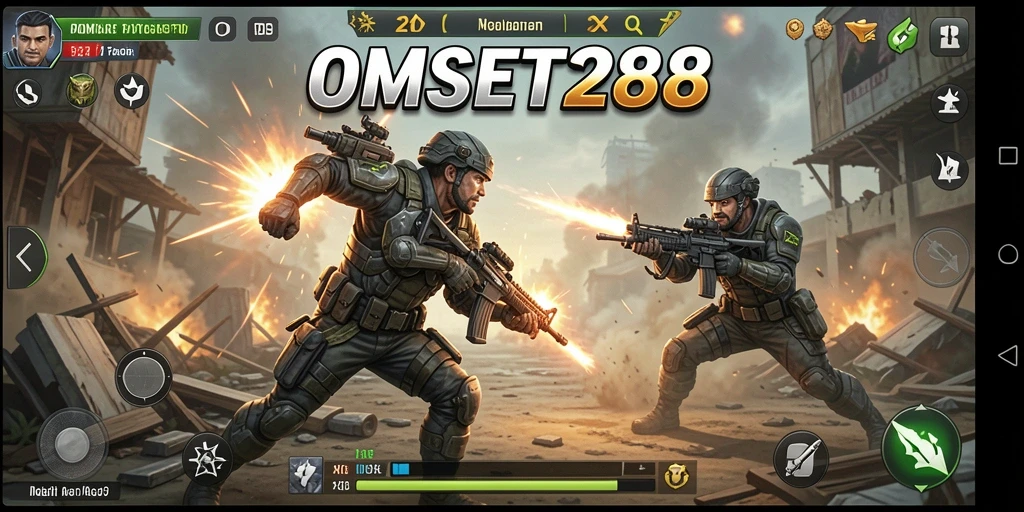 Tampilan gameplay menarik di <strong>OMSET288</strong> dengan aksi tembak-menembak yang intens.